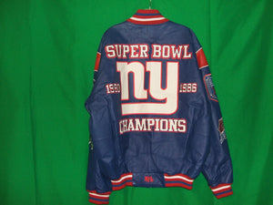 NFL New York Giants Authentic all Leather Super Bowl Jacket