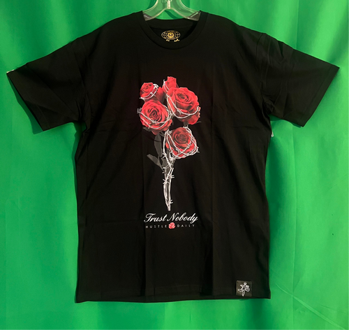 Hustle Daily- RETRO 4 BRED BARBBED ROSES 🌹 QS T-Shirt