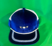 Load image into Gallery viewer, Golf Hat Blue Velour &amp; White Mesh