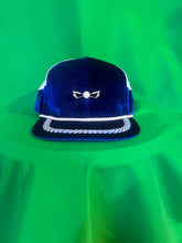 Load image into Gallery viewer, Golf Hat Blue Velour &amp; White Mesh