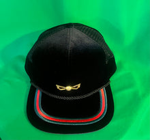 Load image into Gallery viewer, Golf Hat Velour Black &amp; Black Mesh