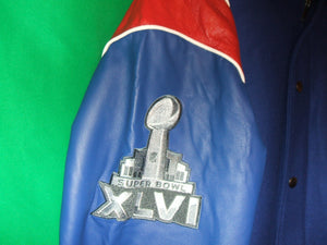 NFL New York Giants Leather and Wool Super Bowl Jacket
