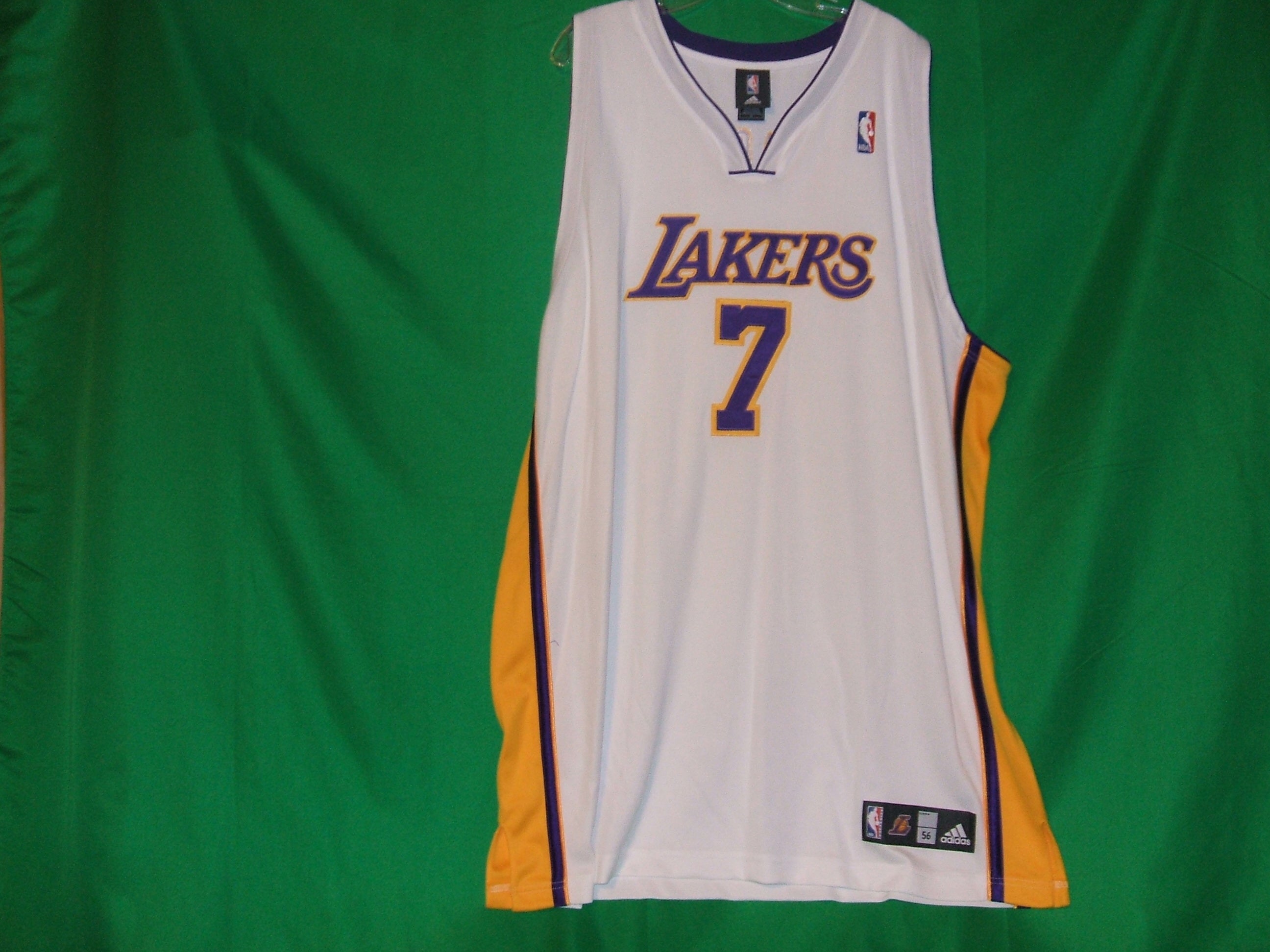 adidas, Shirts, Adidas Lamar Odom Los Angeles Lakers Jersey Yellow 7  Swingman Nba Stitched