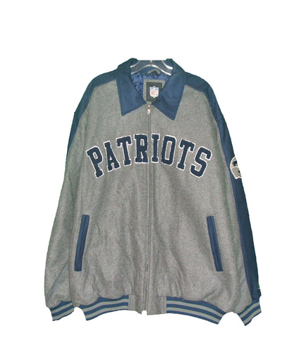 NFL  New England Patriots Authentic Wool with Leather Jacket